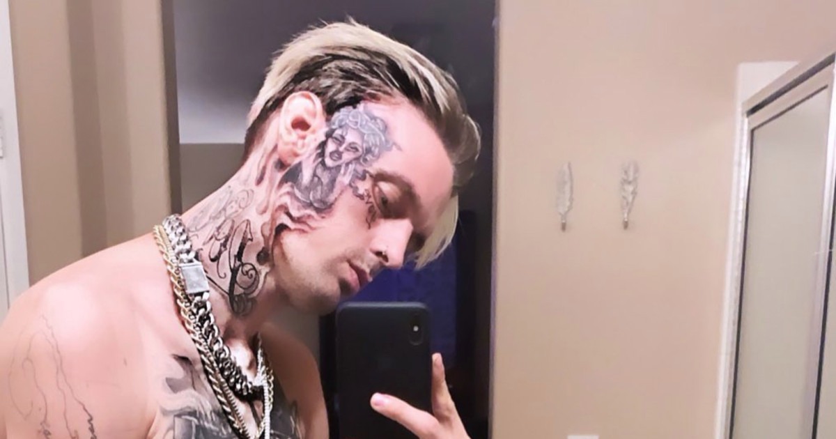 Aaron Carter face tat